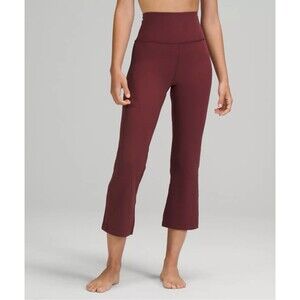 GUC Lululemon Groove Super-High-Rise Crop 23" Red Merlot Size 6 Some Peeling